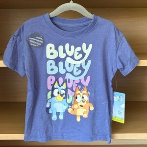 ✨$6✨NWT•Bluey & Bingo Toddler Short Sleeve Tee | Gray Blue | 4T